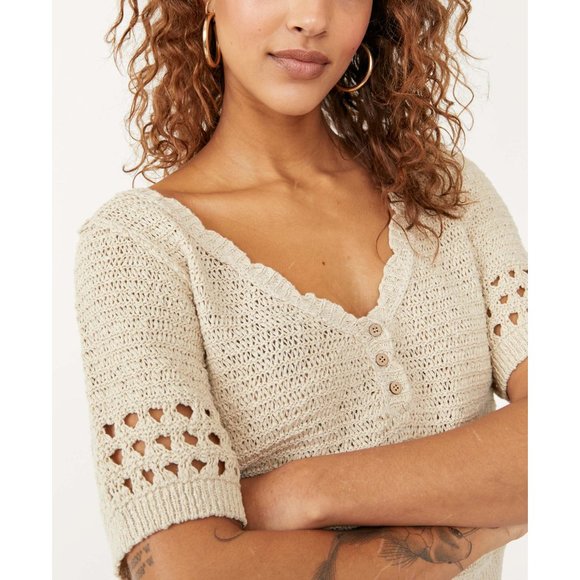 🎉LAST CHANCE🎉 NWT Free People Bree Pullover / Summer Khaki - Picture 4 of 9